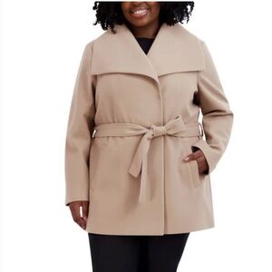 Tahari Faux Wool Wrap Coat